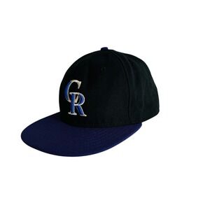 New Era 59FIFTY Fitted Hat CR Logo Baseball Cap Cool Base 7 1/2 Colorado Rockies
